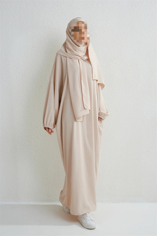 Conjunto Abaya y Hijab - Beige