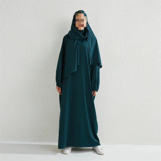 Conjunto Abaya y Hijab - Verde