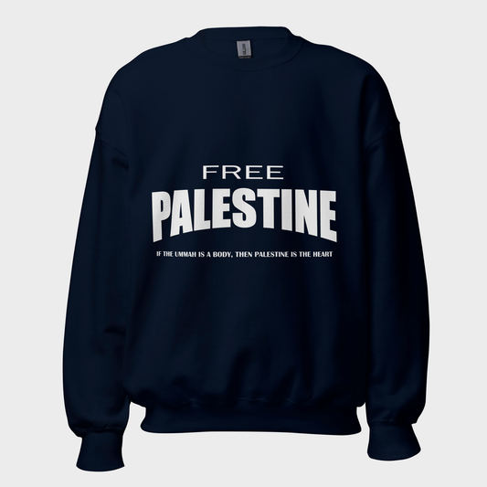 Sudadera Clásica Free Palestine - Azul Marino