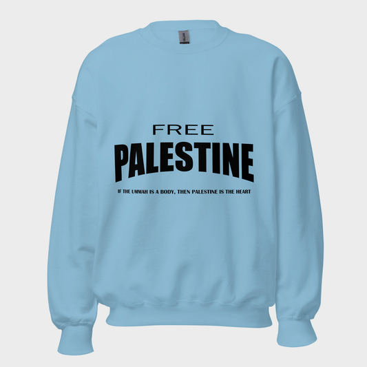 Sudadera Clásica Free Palestine - Celeste