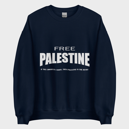 Sudadera Clásica Free Palestine - Azul Marino
