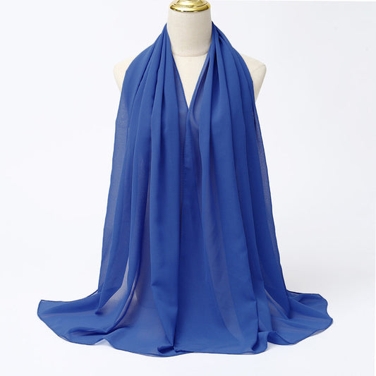 Hijab en mousseline de soie - Bleu