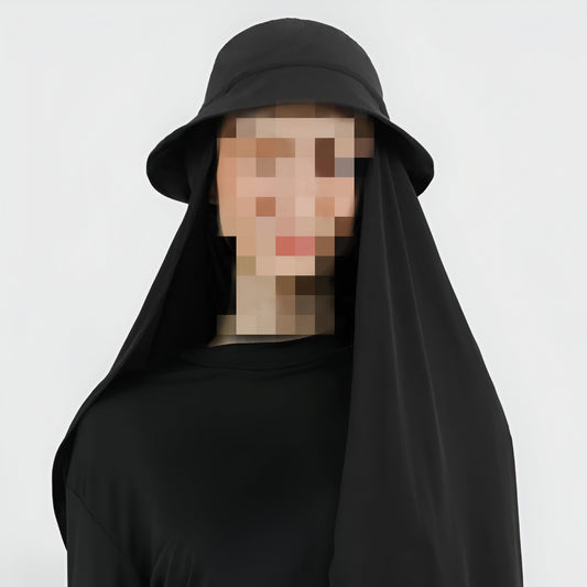 Hat with Hijab - Black