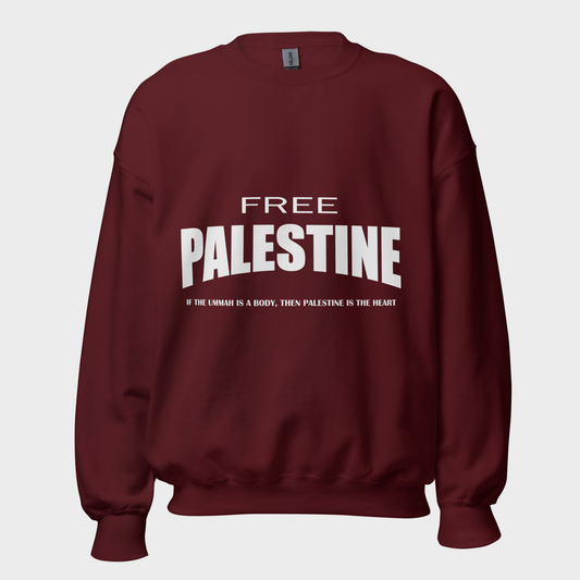 Free Palestine Classic Sweatshirt – Kastanienbraun