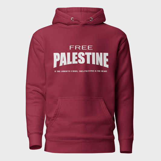 Free Palestine hoodie - Garnet