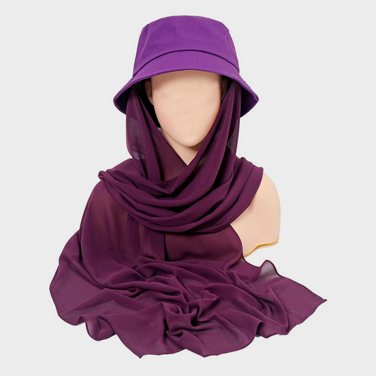 Hat with Hijab - Purple