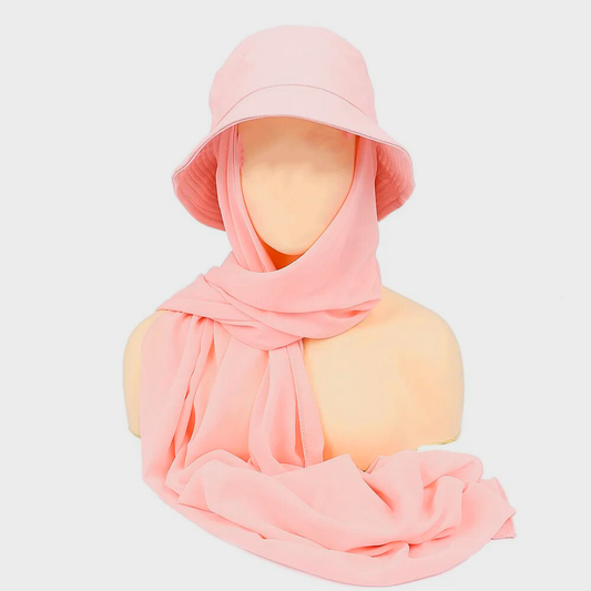 Hat with Hijab - Pink