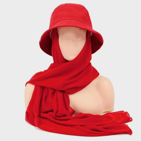 Hat with Hijab - Red