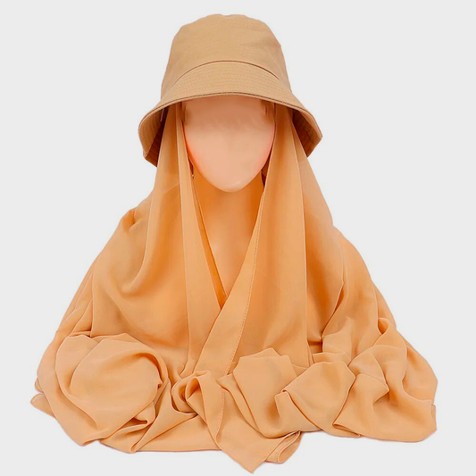 Hat with Hijab - Caramel