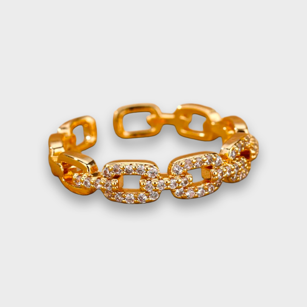 Verstelbare open Arabische ring in goud met Arabische kalligrafie